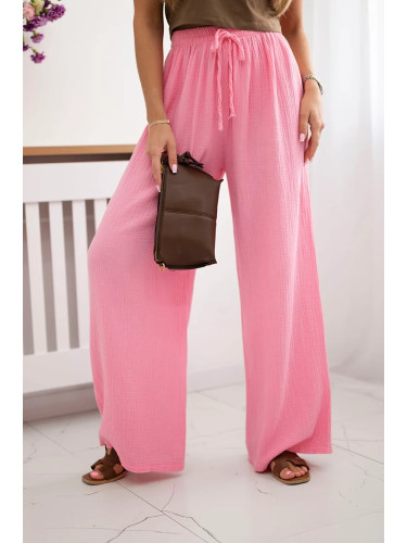 Kesi Włoski Muslin pants with a wide leg light pink