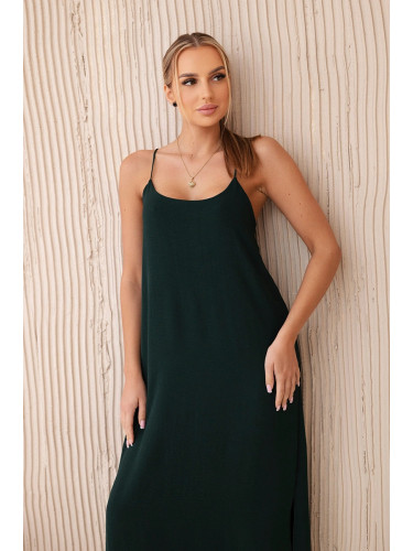 Kesi Włoski Long dress with straps dark green