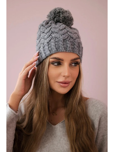 Kesi Cap with fleece Waleria K307 light gray