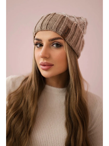 Kesi Cap with fleece Milano K203 ecru melange+light beige