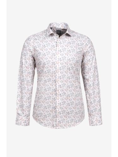 Риза слим фит розова флорал