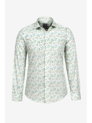 Риза слим фит зелена флорал 2