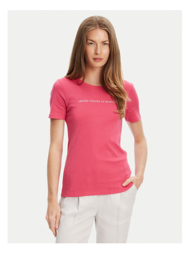 United Colors Of Benetton Тишърт 3GA2E16A2 Розов Regular Fit