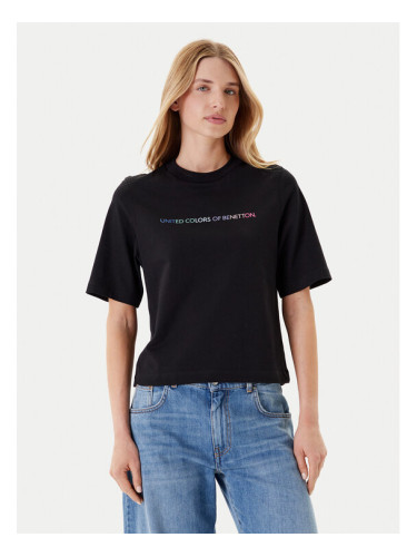 United Colors Of Benetton Тишърт 3BL0D109D Черен Relaxed Fit