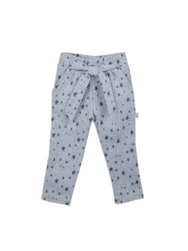 Детски панталонки в светлосиво за момиче на звездички