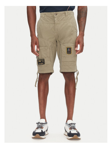 Aeronautica Militare Шорти от плат 251BE041CT1122 Каки Regular Fit