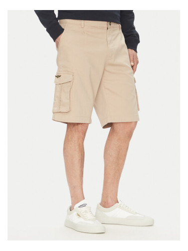 Aeronautica Militare Шорти от плат 251BE256CT3511 Бежов Regular Fit