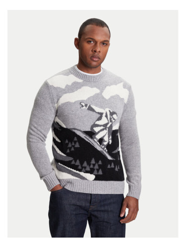 United Colors Of Benetton Пуловер 1244K108R Сив Regular Fit