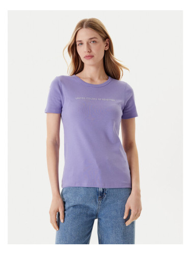 United Colors Of Benetton Тишърт 3GA2E16A2 Виолетов Regular Fit