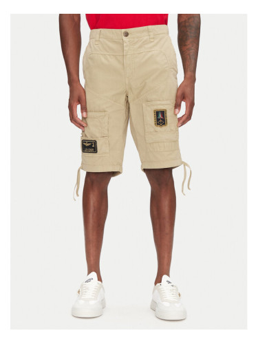 Aeronautica Militare Шорти от плат 251BE041CT1122 Бежов Regular Fit