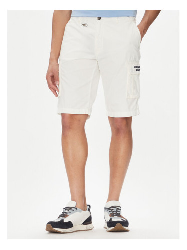 Aeronautica Militare Шорти от плат 251BE066CT1122 Бял Regular Fit