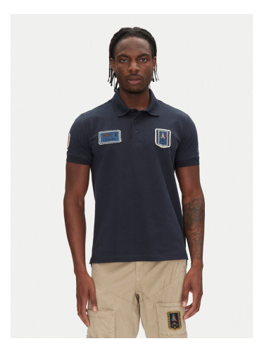 Aeronautica Militare Тениска с яка и копчета 251PO1851P344 Тъмносин Regular Fit