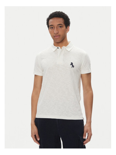 Aeronautica Militare Тениска с яка и копчета 251PO1857J680 Бял Regular Fit