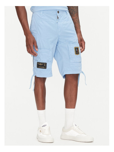 Aeronautica Militare Шорти от плат 251BE041CT1122 Светлосиньо Regular Fit