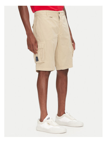 Aeronautica Militare Шорти от плат 251BE066CT1122 Бежов Regular Fit