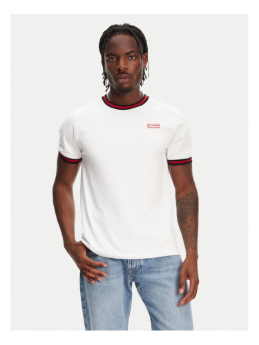 Hunter Тишърт Eigg Ringer HARM0032251 Бял Regular Fit