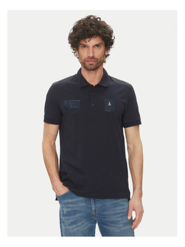 Aeronautica Militare Тениска с яка и копчета 251PO1854J593 Тъмносин Regular Fit