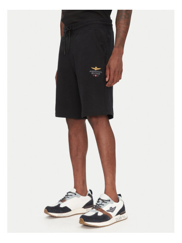 Aeronautica Militare Спортни шорти 251BF017F459 Черен Regular Fit