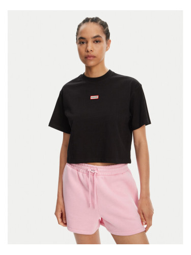 Hunter Тишърт Leona HARW0070251 Черен Boxy Fit