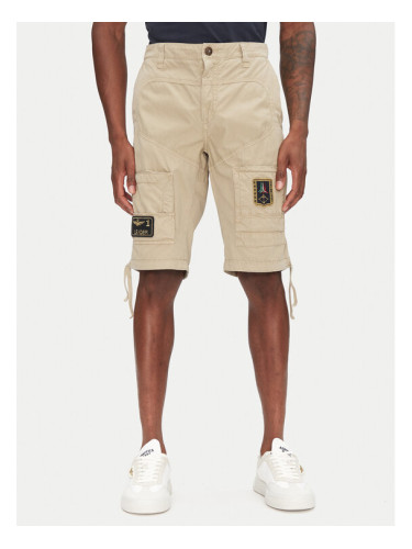 Aeronautica Militare Шорти от плат 251BE041CT1122 Бежов Regular Fit