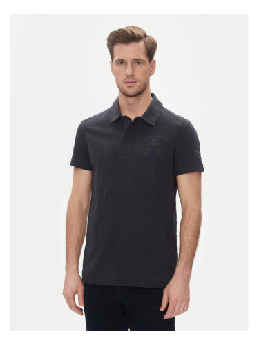 Aeronautica Militare Тениска с яка и копчета 251PO1857J680 Тъмносин Regular Fit