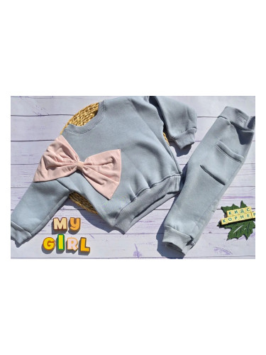 Ватиран комплект за момиче Grey&Bow