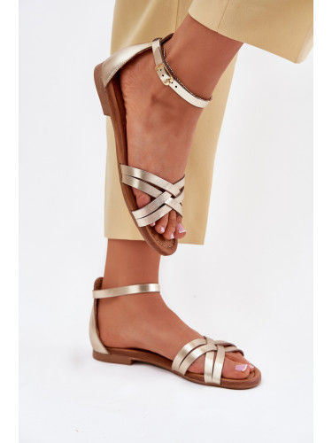 Дамски кожени сандали на плосък ток Maciejka