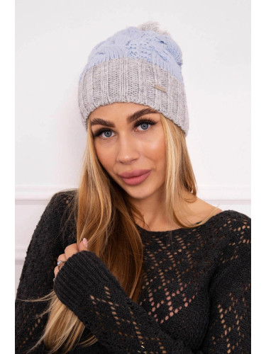 Kesi Cap with fleece Paris K212 dark pink+gray