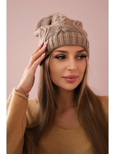Kesi Cap with fleece Sylwia K244 dark beige