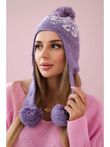 Kesi Women's long eared cap Balbina K381 purple