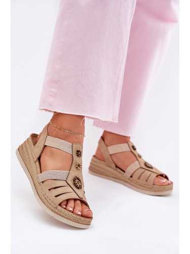 Дамски Сандали На Ток С Украшения Бежови Inblu