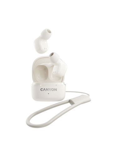 Безжични слушалки тапи Canyon TWS-4 беж