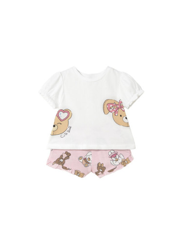 Mayoral Комплект тишърт и панталонки 1256 Розов Regular Fit