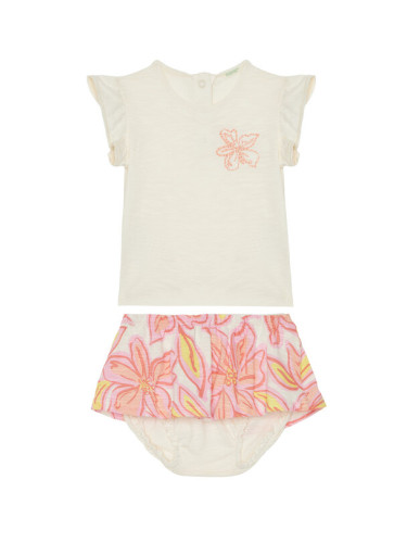 United Colors Of Benetton Комплект тишърт и панталонки 3O7SAK015 Бежов Regular Fit