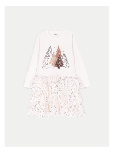 Coccodrillo Плетена рокля ZC4129102MER Екрю Regular Fit