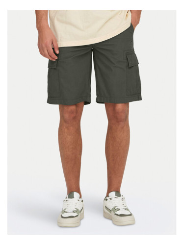 Only & Sons Шорти от плат Loc Cargo 22029214 Зелен Regular Fit