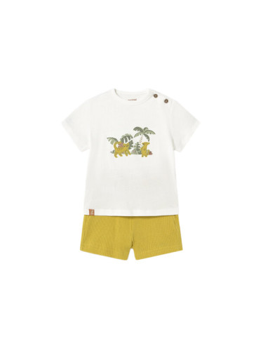 Mayoral Комплект тишърт и панталонки 1653 Жълт Regular Fit