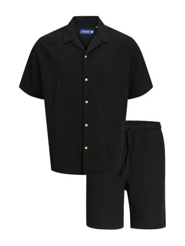 Jack & Jones Комплект от риза и текстилни шорти Easter 12281255 Черен Relaxed Fit