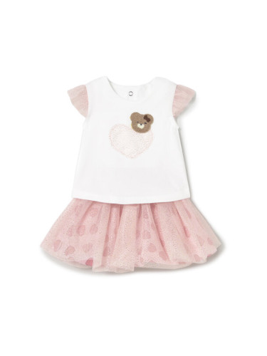 Mayoral Комплект тишърт и поличка 1874 Розов Regular Fit