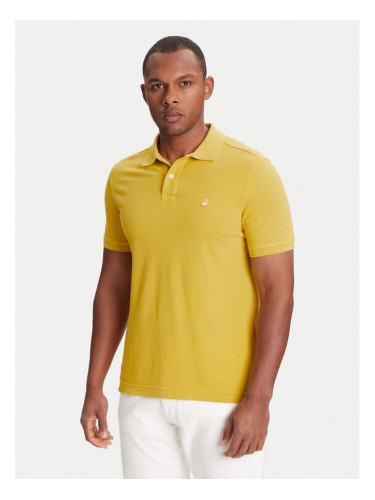 United Colors Of Benetton Тениска с яка и копчета 3089J3179 Жълт Regular Fit