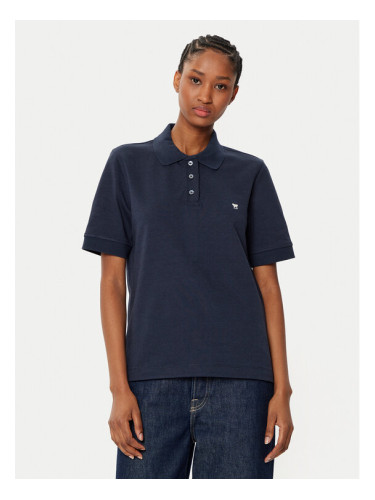 Weekend Max Mara Тениска с яка и копчета Scena 2515951011 Тъмносин Regular Fit