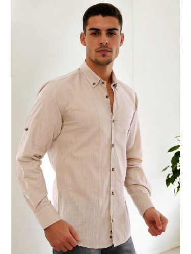 G921 DEWBERRY MEN'S SHIRT-BEIGE