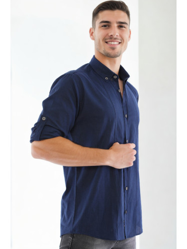 G921 DEWBERRY MEN'S SHIRT-NAVY BLUE