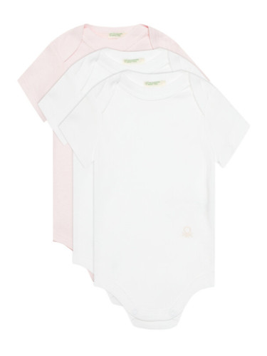 United Colors Of Benetton Комплект от 3 броя детски бодита 3GI70B079 Розов