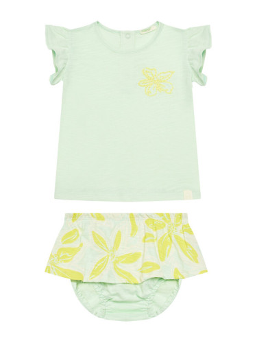 United Colors Of Benetton Комплект тишърт и панталонки 3O7SAK015 Зелен Regular Fit