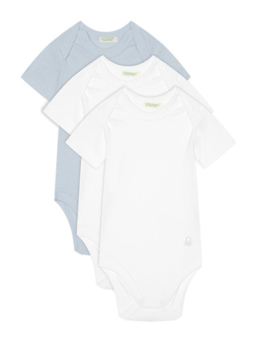 United Colors Of Benetton Комплект от 3 броя детски бодита 3GI70B079 Син