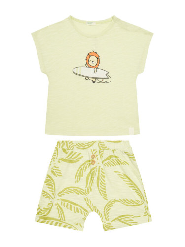 United Colors Of Benetton Комплект тишърт и панталонки 3O7SAK014 Зелен Regular Fit