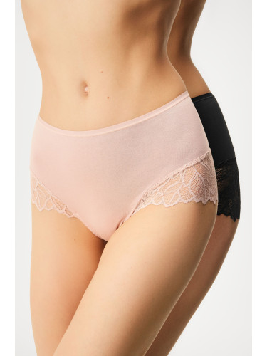 2PACK класически бикини Pinky с висока талия