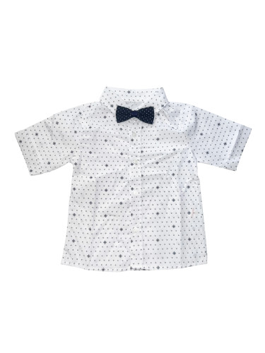 Детска риза с къс ръкав в бяло