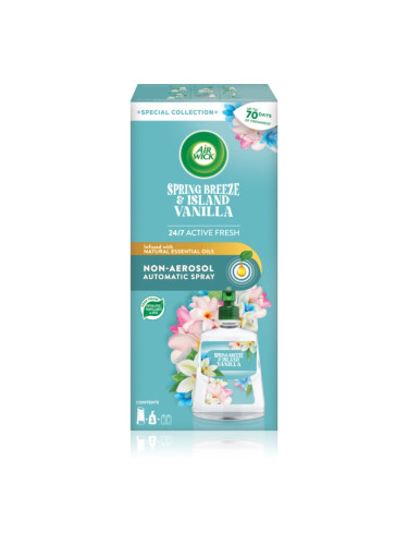 Air Wick Active Fresh Spring Breeze & Island Vanilla автоматичен освежител за въздух с пълнител 228 мл.